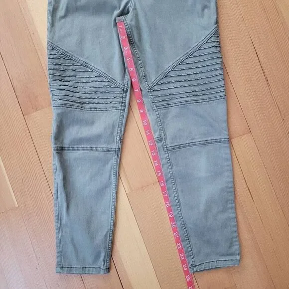 Abercrombie & Fitch button front grey pants slim fit textured moto rocker - Picture 9 of 10